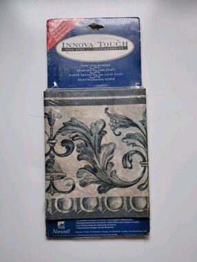 Innova Touch Decorative Wall Border - 5 yds - Self Adhesive - Blue / Gray